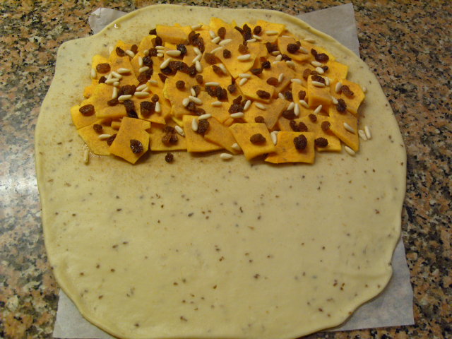 343 relleno grande:calabaza,piñones i pasas