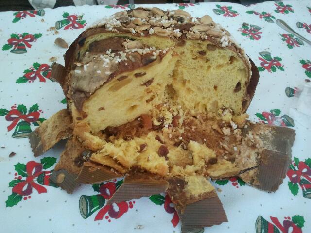 Miga del panettone.